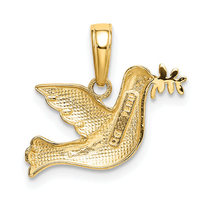 10K Yellow Gold Polished Dove Charm