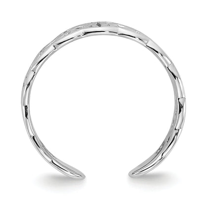 10K White Gold 10K Polished W/ Design Toe Ring