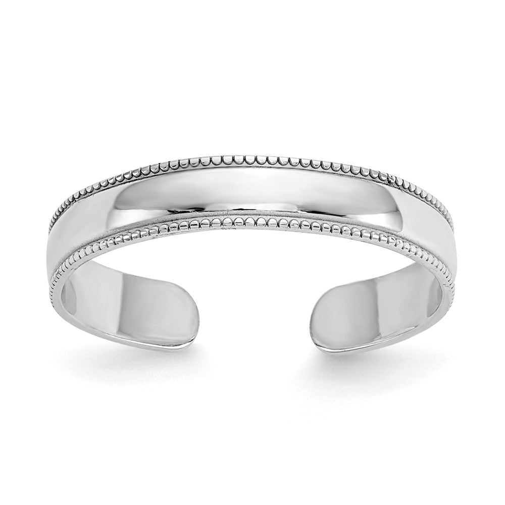10K White Gold Mill Grain Adjustable Toe Ring