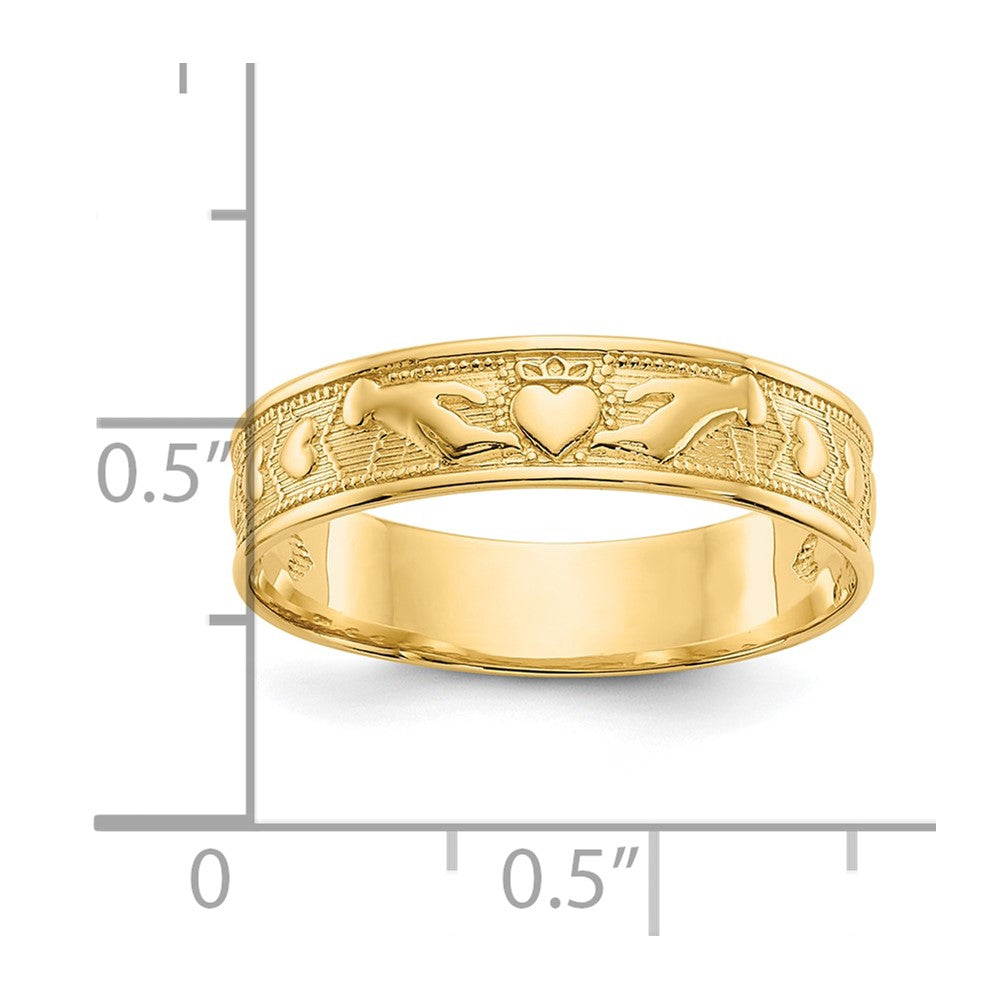 10K Yellow Gold 10K Polished Claddagh Band