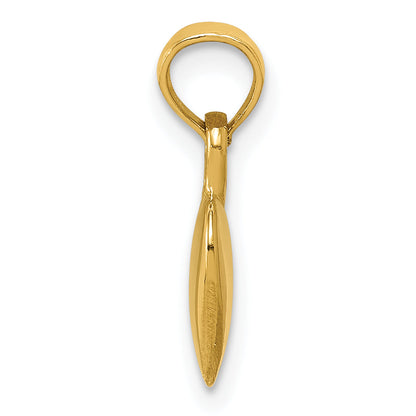 10K Yellow Gold 10K Polished Solid 3D Heart Pendant