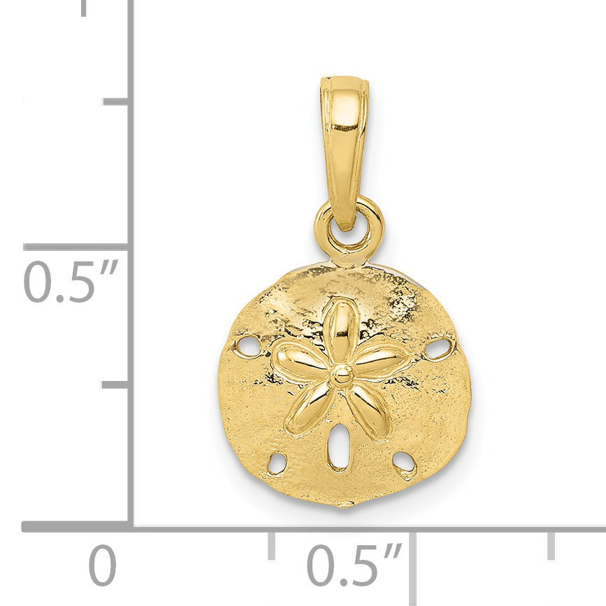 10K Yellow Gold Sand Dollar Pendant