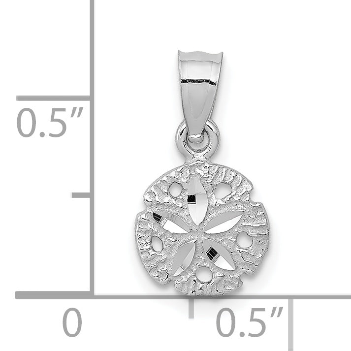 10K White Gold Sand Dollar Pendant
