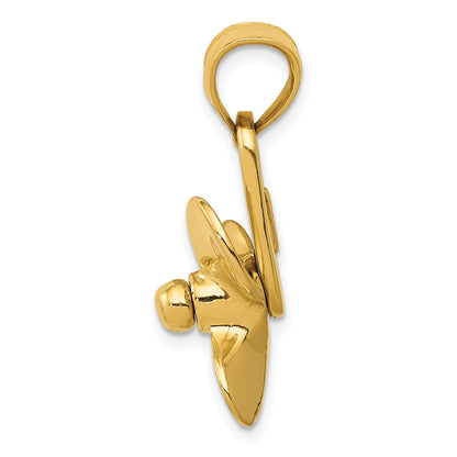 10K Yellow Gold 3-D Moveable Blade Propeller Pendant