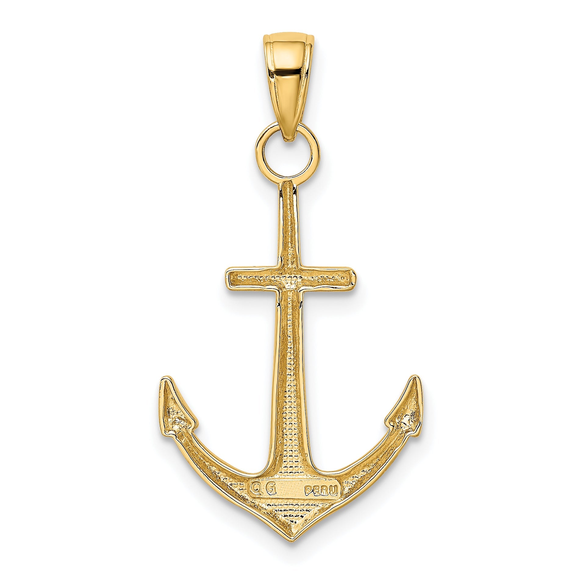 10K Yellow Gold 10K Polished Anchor Pendant