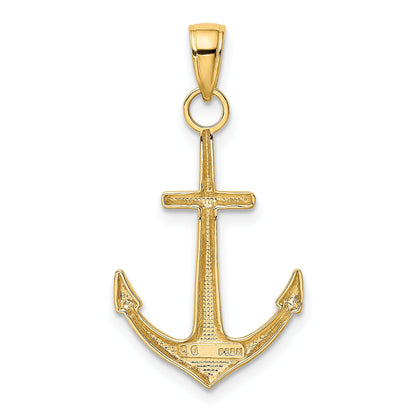 10K Yellow Gold 10K Polished Anchor Pendant