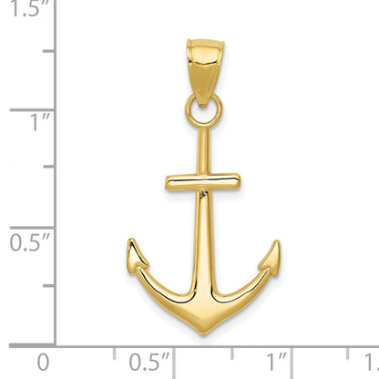 10K Yellow Gold 10K Polished Anchor Pendant