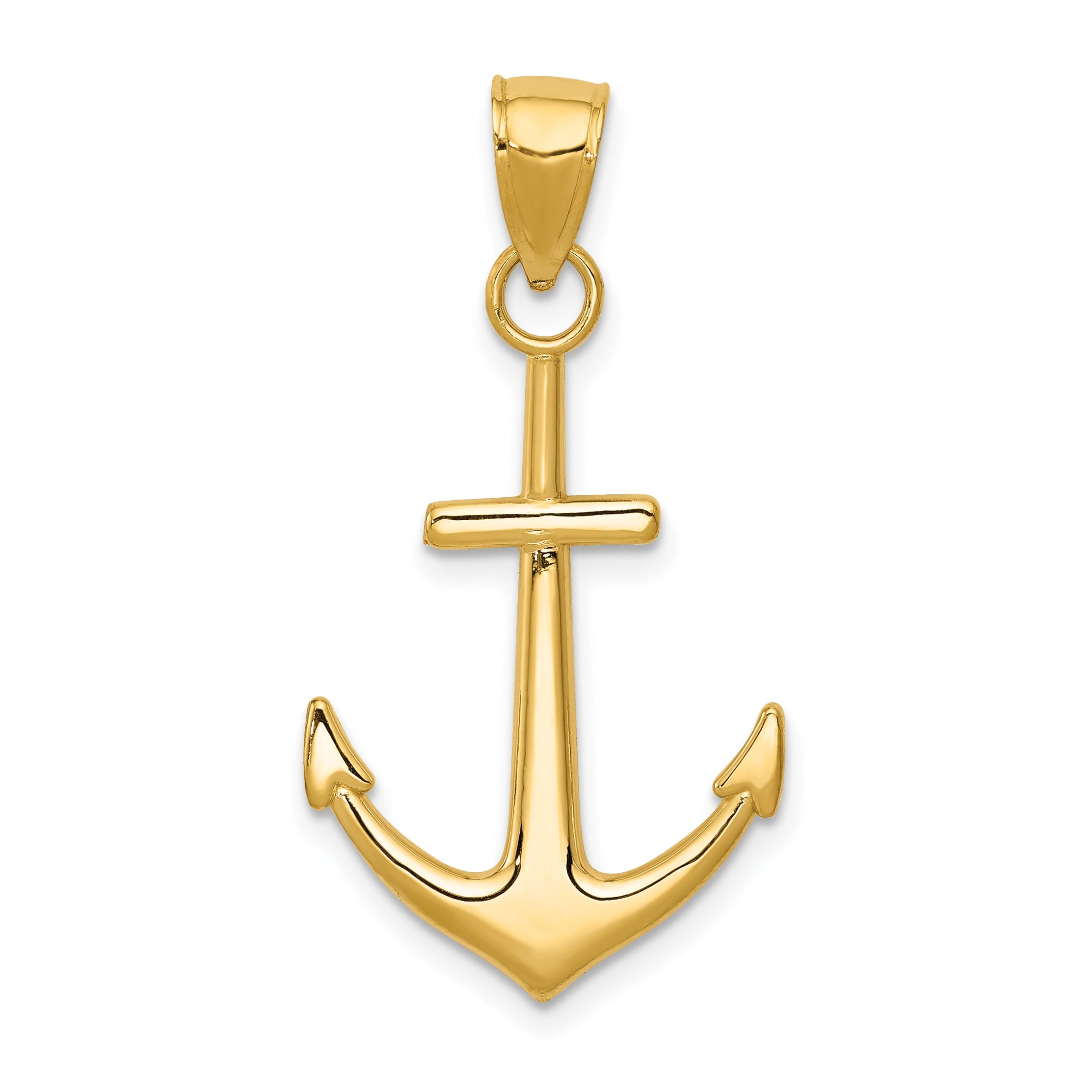 10K Yellow Gold 10K Polished Anchor Pendant