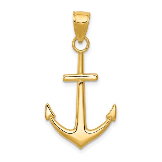 10K Yellow Gold 10K Polished Anchor Pendant