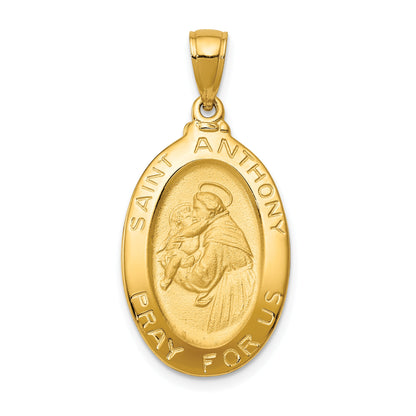 10K Yellow Gold Saint Anthony Oval Medal Pendant