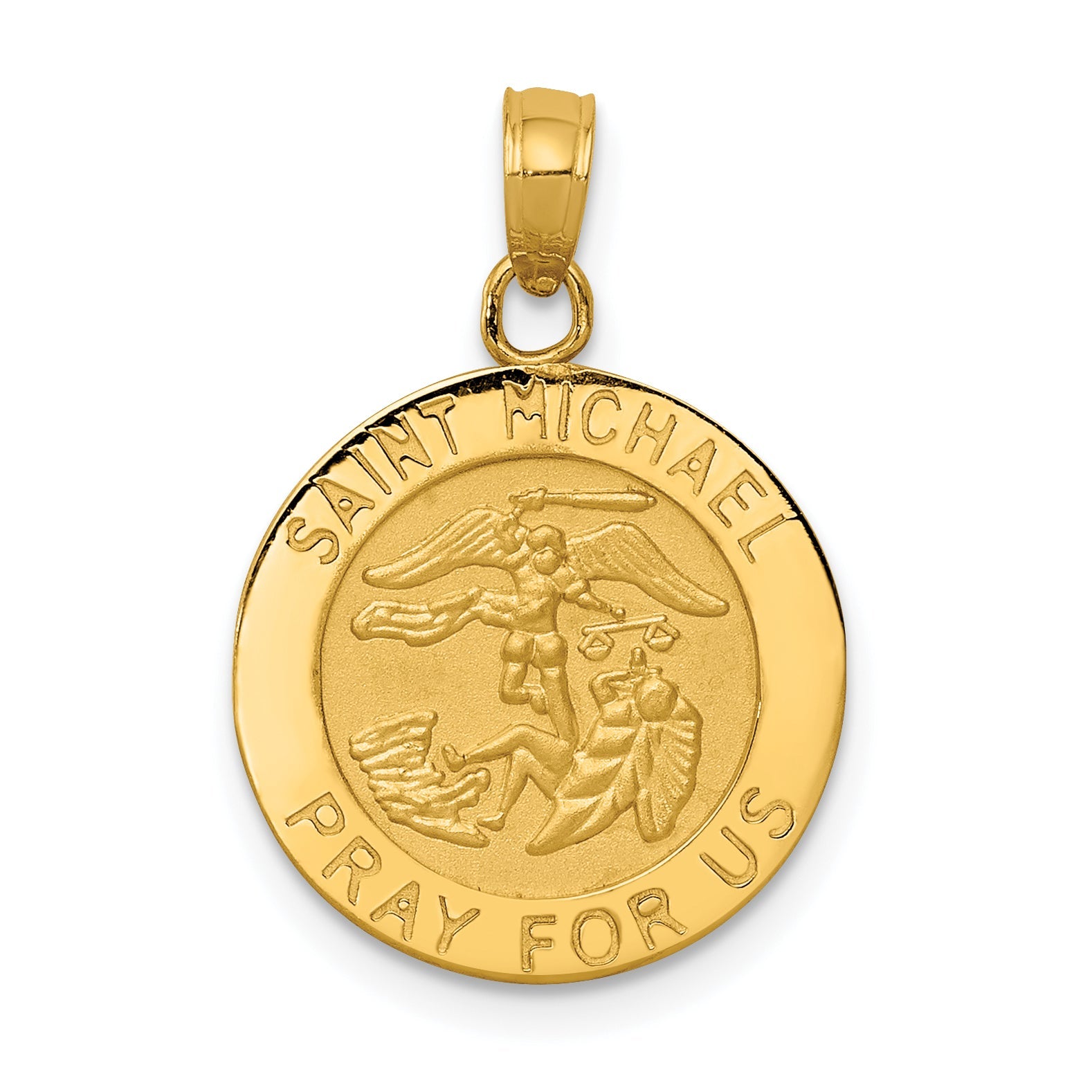 10K Yellow Gold Saint Michael Medal Pendant