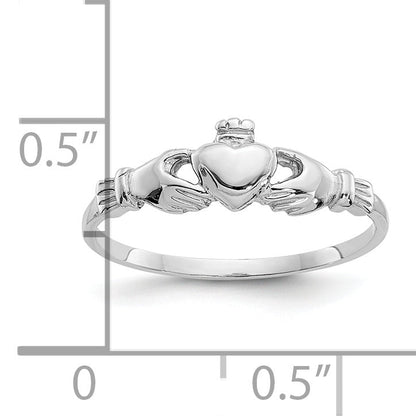 10K White Gold Child'S Claddagh Ring