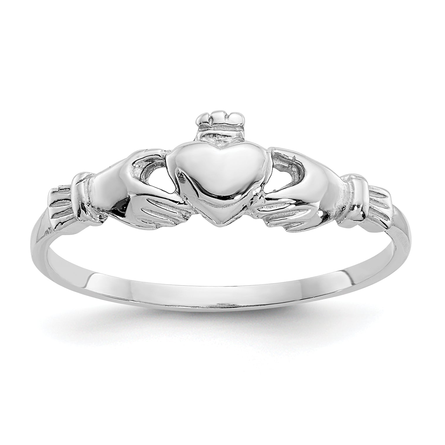 10K White Gold Child'S Claddagh Ring
