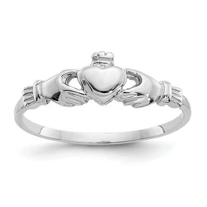 10K White Gold Child'S Claddagh Ring