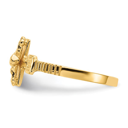 10K Yellow Gold 10K Polished Jesus Band Ring