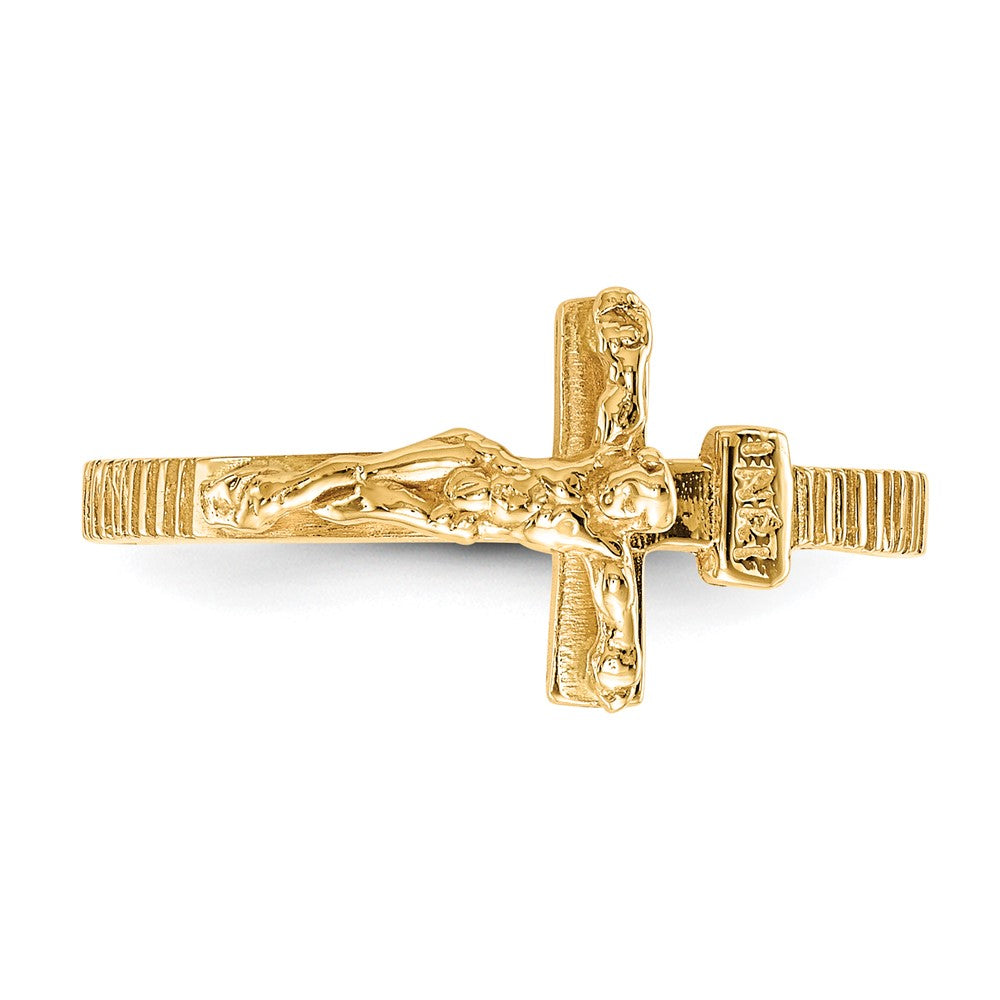 10K Yellow Gold 10K Polished Jesus Band Ring