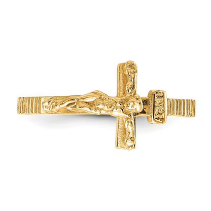 10K Yellow Gold 10K Polished Jesus Band Ring