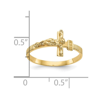 10K Yellow Gold 10K Polished Jesus Band Ring