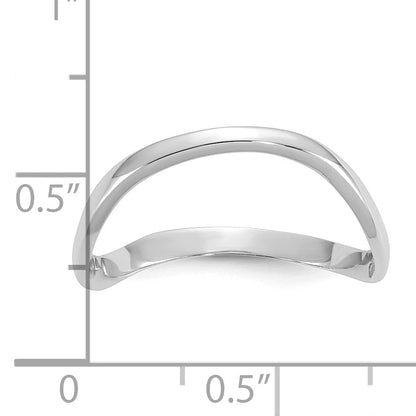 10K White Gold 10K Polished Wave Fashion Thumb Ring