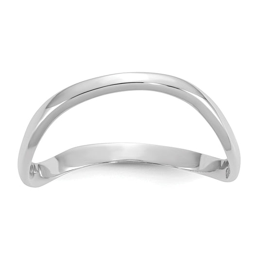 10K White Gold 10K Polished Wave Fashion Thumb Ring