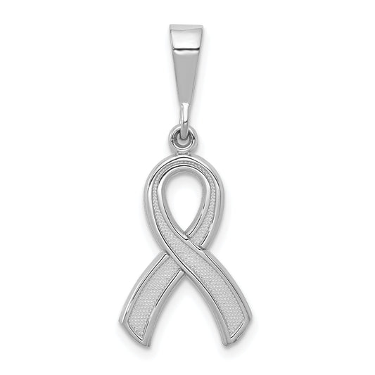 10K White Gold Awareness Pendant