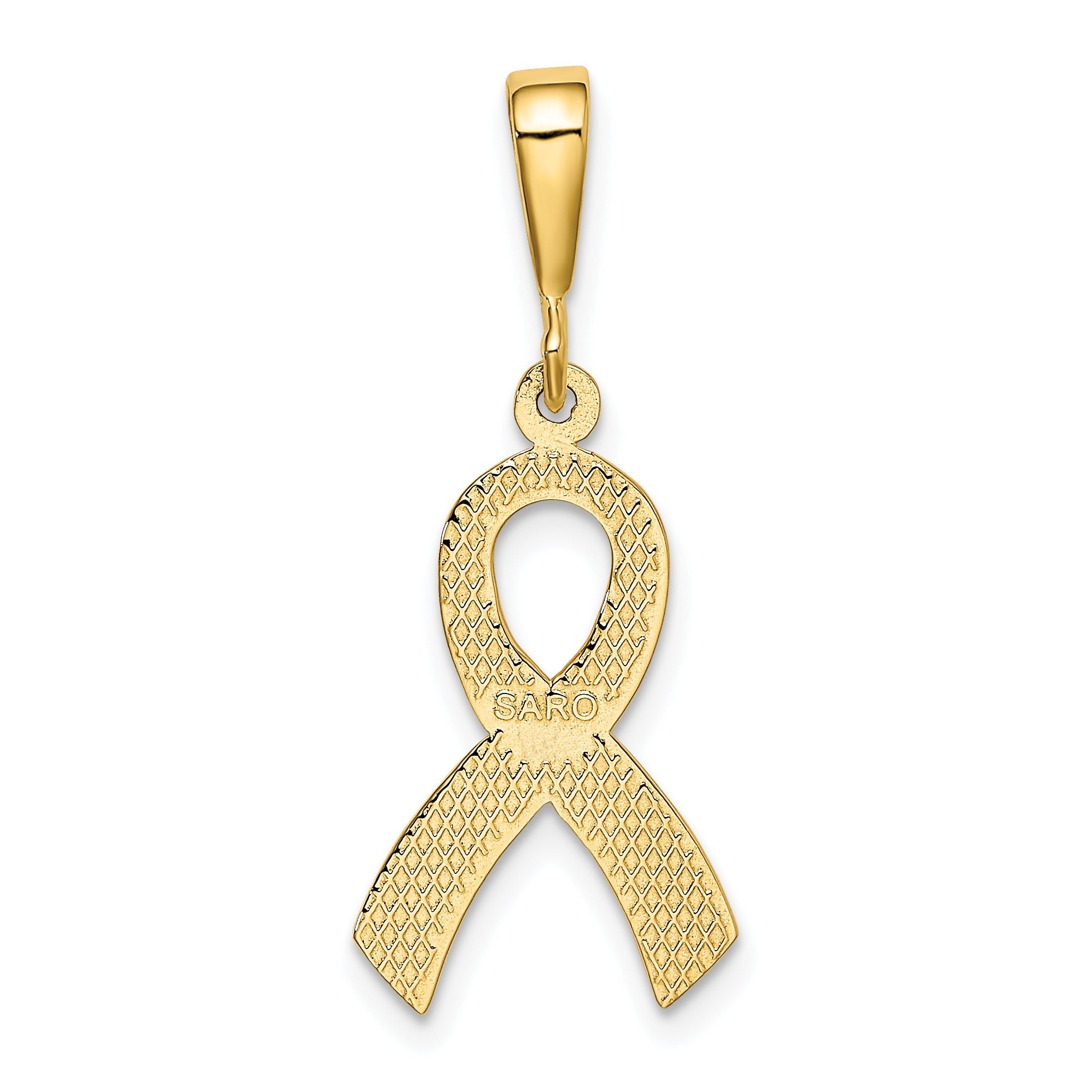 10K Yellow Gold Awareness Pendant