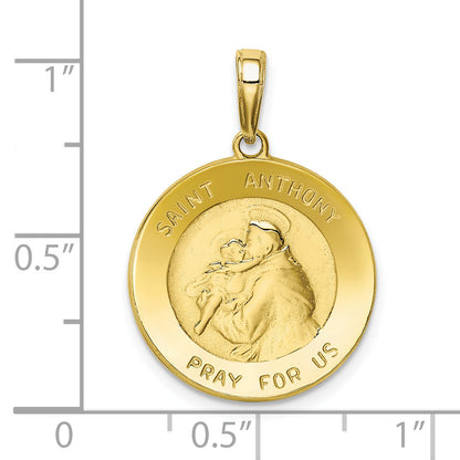 10K Yellow Gold Saint Anthony Small Round Medal Pendant