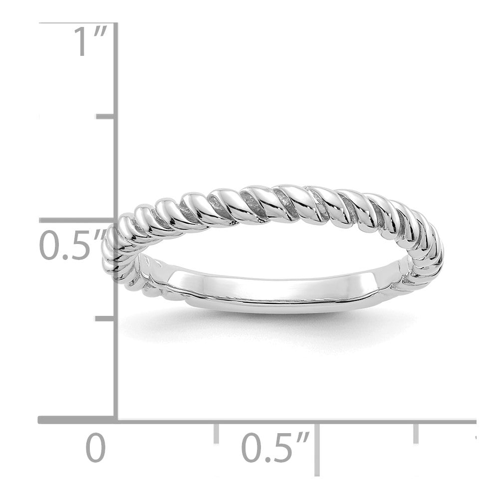 10K White Gold 10K Polished Twisted Band