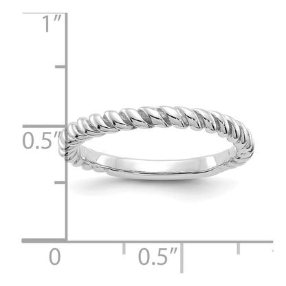 10K White Gold 10K Polished Twisted Band