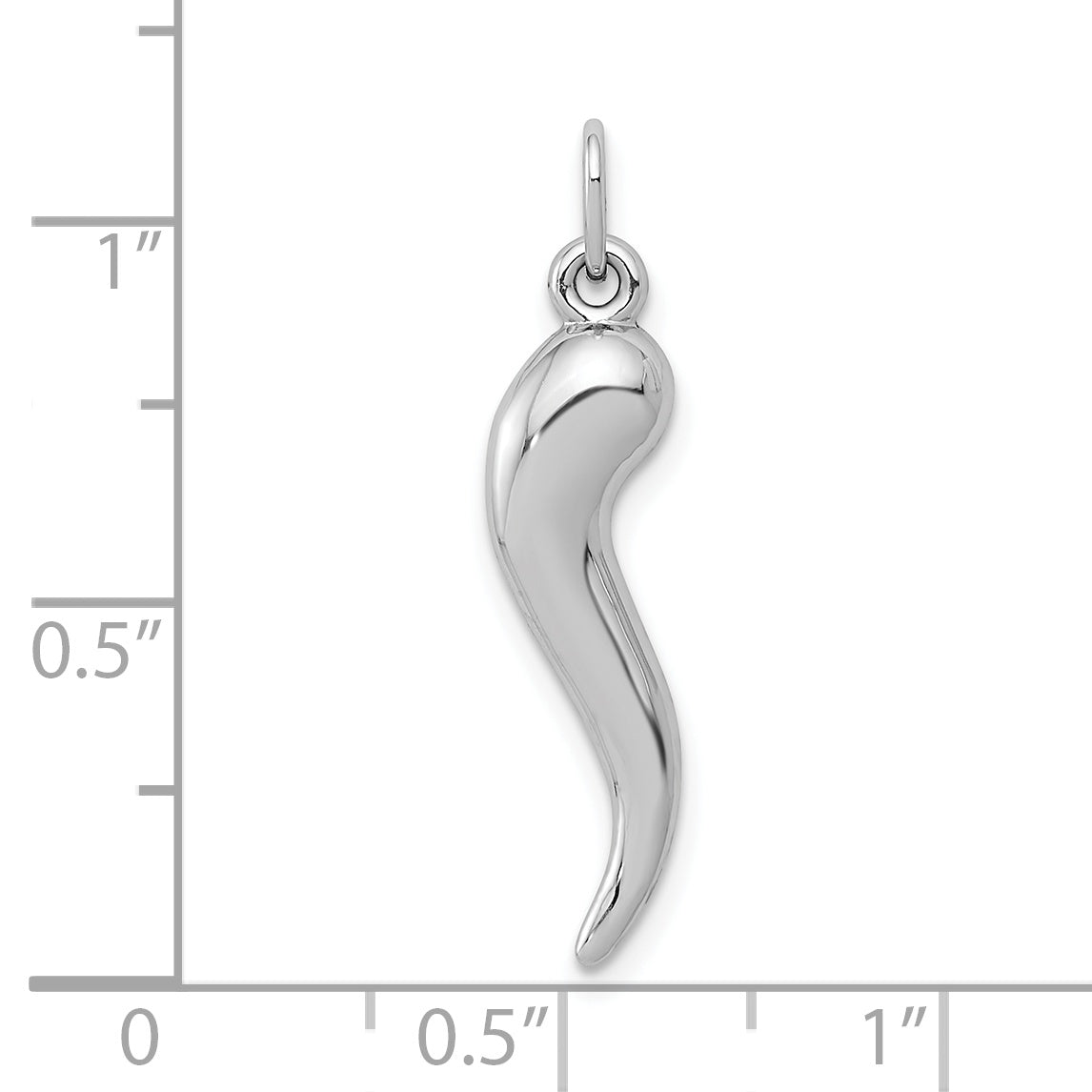 10K White Gold Italian Horn Charm
