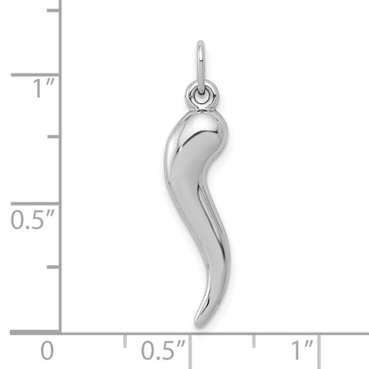 10K White Gold Italian Horn Charm