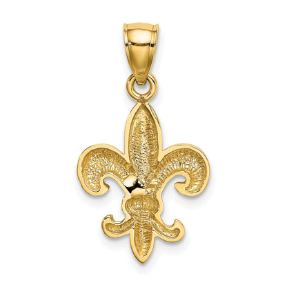 10K Yellow Gold Polished Fleur De Lis Pendant