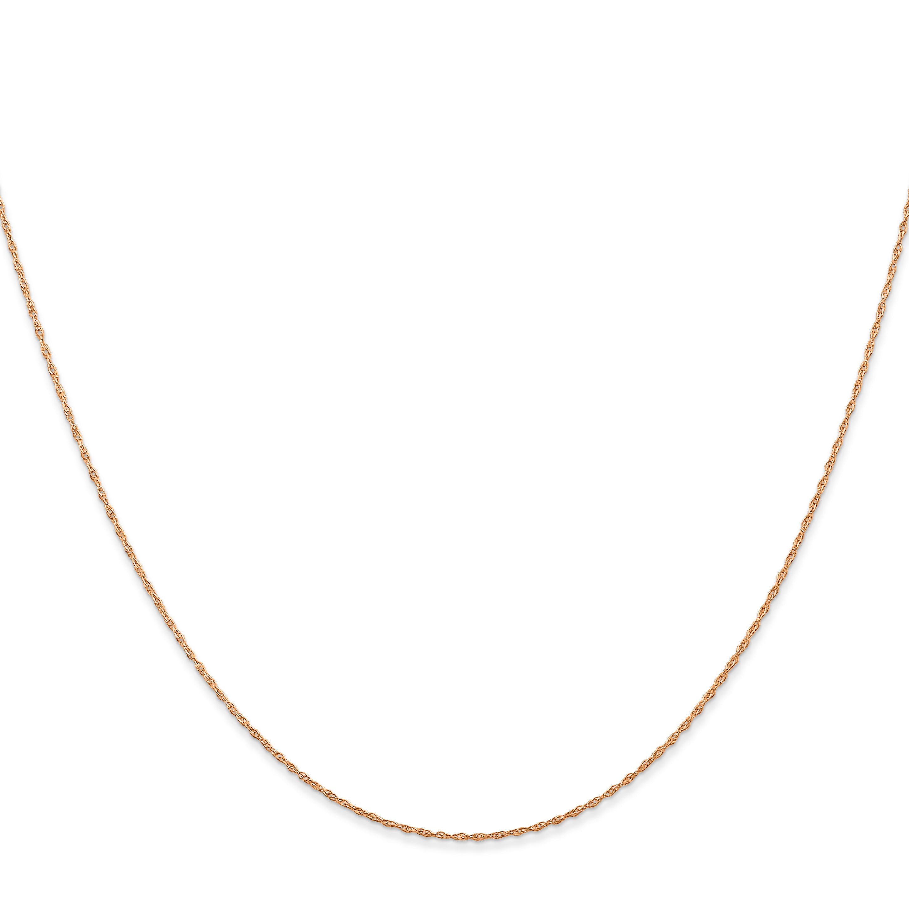 10K Rose Gold 10K .5mm Carded Cable Rope Chain