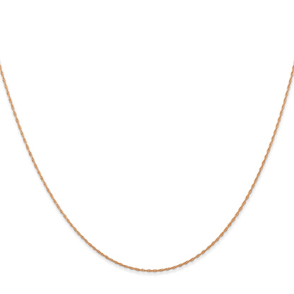 10K Rose Gold 10K .5mm Carded Cable Rope Chain