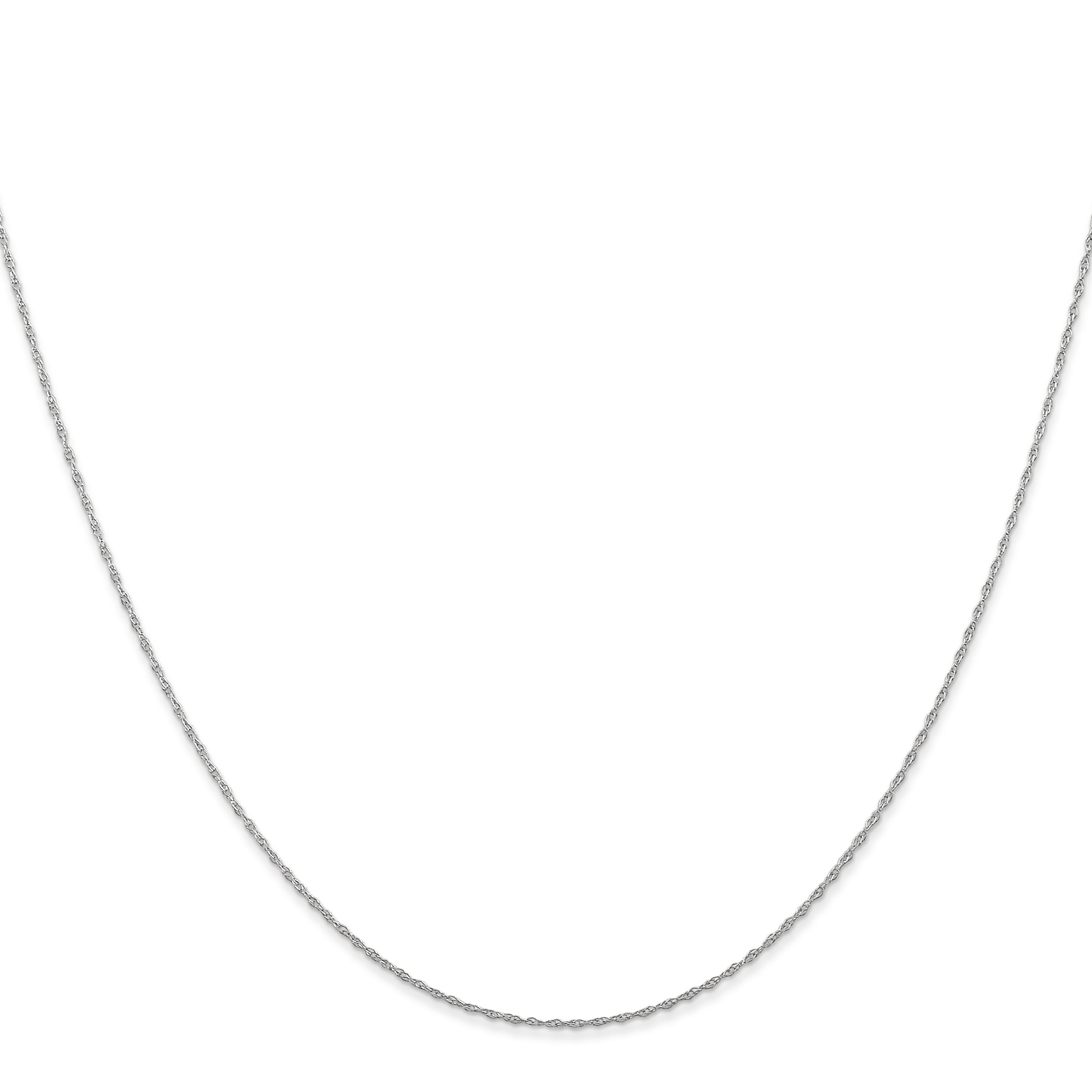 10K White Gold .5mm Carded Cable Rope Chain