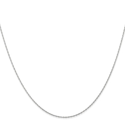 10K White Gold .5mm Carded Cable Rope Chain