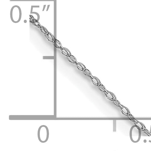 18 Inch 10K White Gold .5 mm Cable Rope Chain Necklace