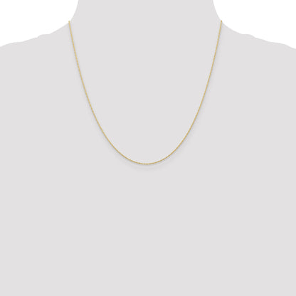 2 Inch 10K Yellow Gold .5mm Carded Cable Rope Chain Necklace