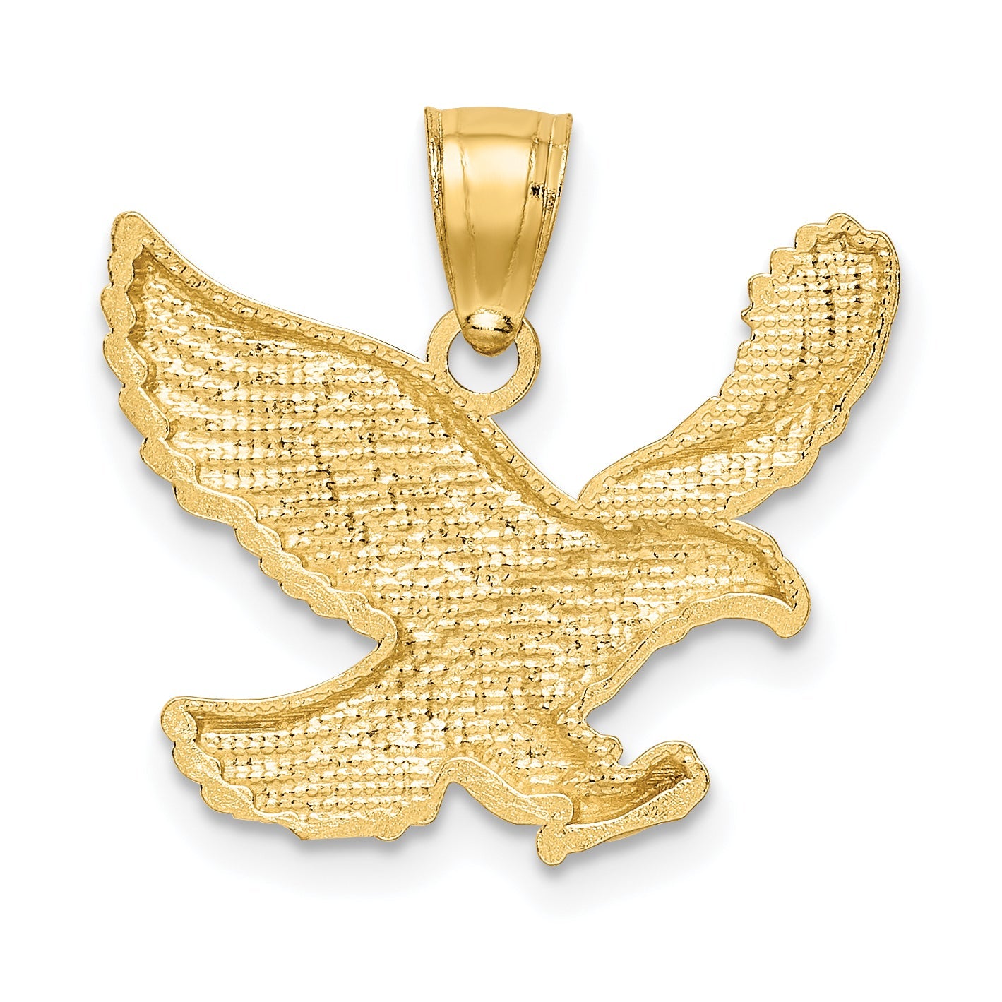 10K Yellow Gold Diamond-Cut Eagle Pendant