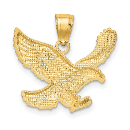 10K Yellow Gold Diamond-Cut Eagle Pendant