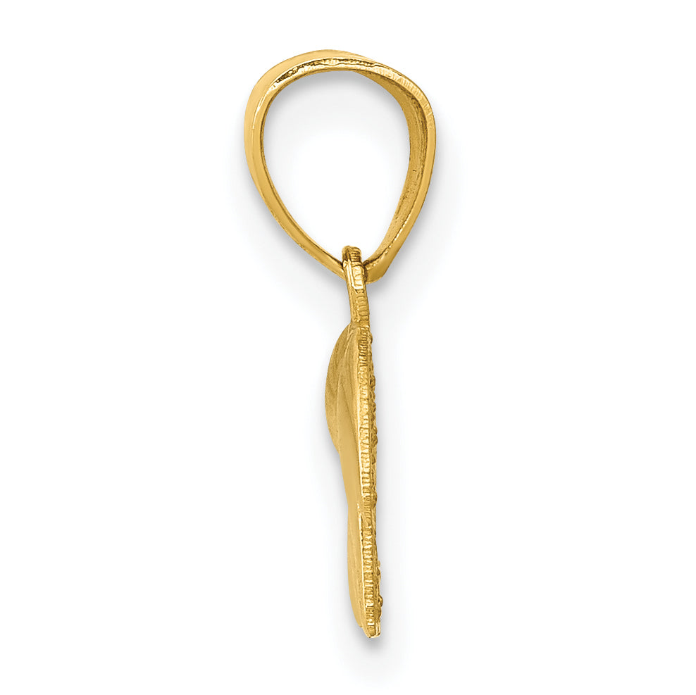 10K Yellow Gold Polished Elephant Pendant