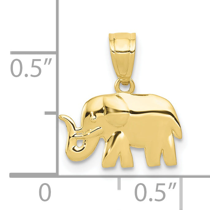 10K Yellow Gold Polished Elephant Pendant