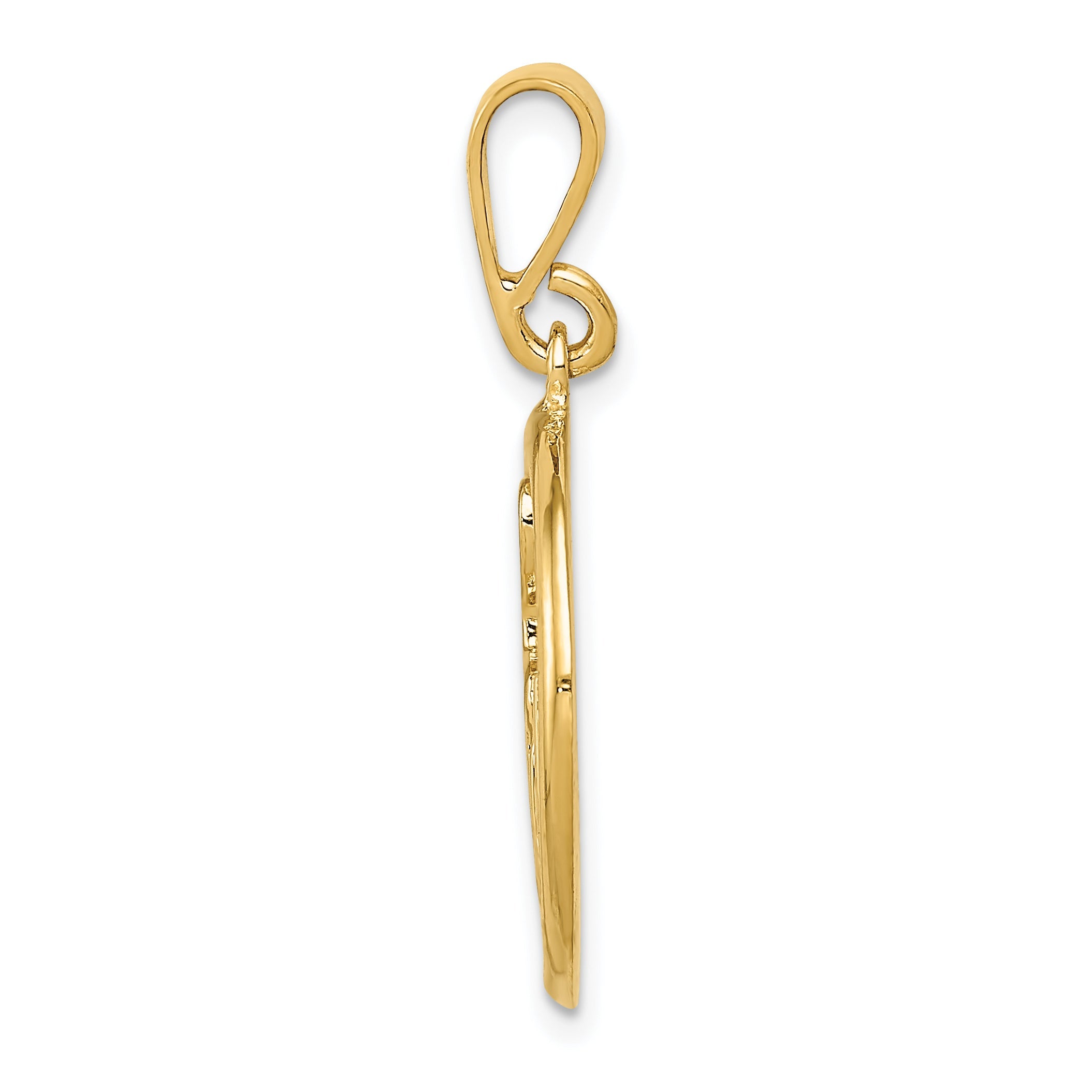 10K Yellow Gold Polished Musical Notes Pendant