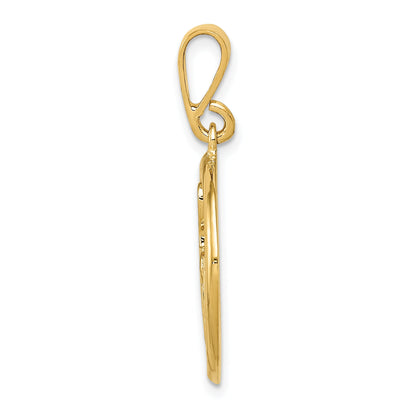 10K Yellow Gold Polished Musical Notes Pendant