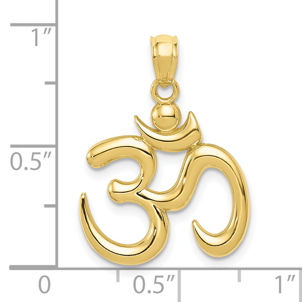 10K Yellow Gold Polished Om Symbol Pendant