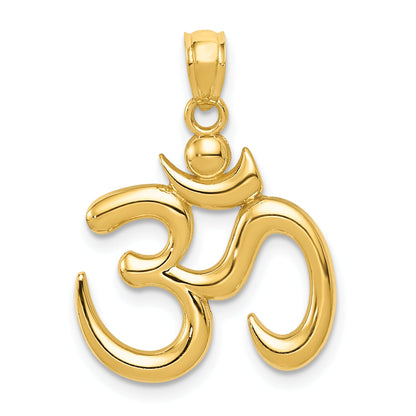 10K Yellow Gold Polished Om Symbol Pendant