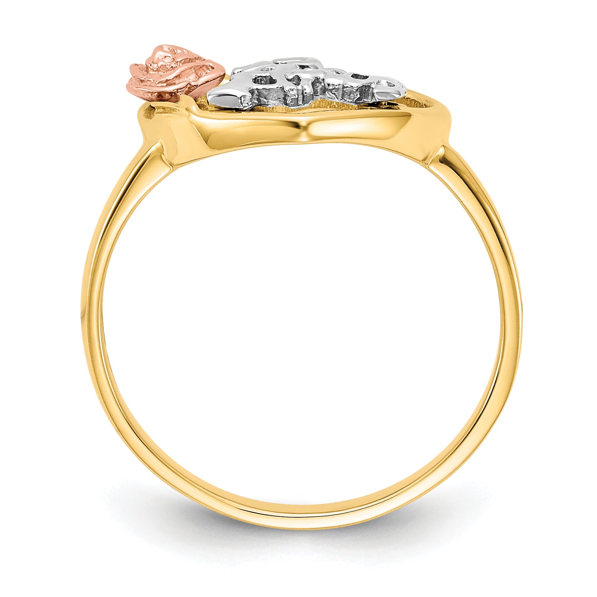 10K Two-Tone 10K & Rhodium 15 Anos Ring