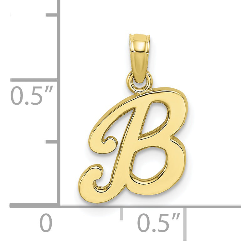 10K Yellow Gold 10K Polished B Script Initial Charm