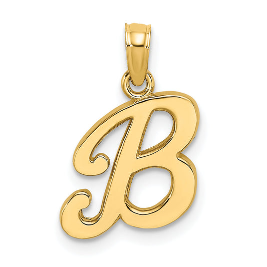 10K Yellow Gold 10K Polished B Script Initial Charm