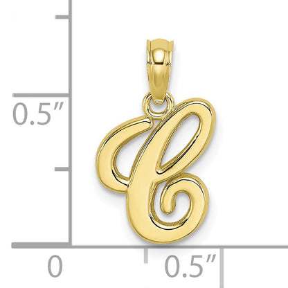 10K Yellow Gold 10K Polished C Script Initial Charm